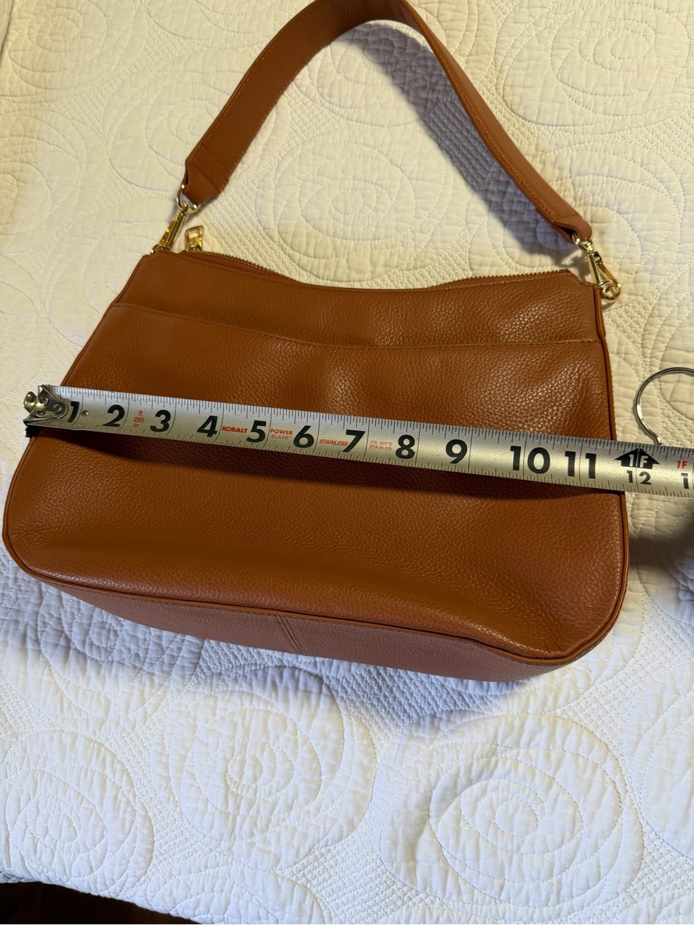 Brooks Brothers Pebbled Leather Shoulder Bag in Cognac - Picture 2 of 5